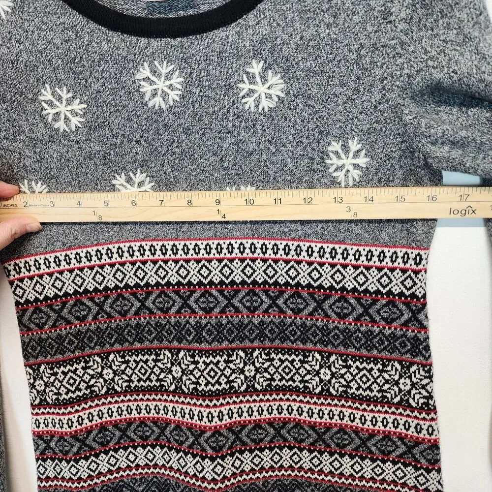 Hanna Andersson 160 Girls Sweater Dress 14-16 Fair Isle Nordic Christmas Snow